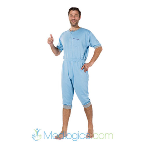 Incontinence pajamas with short sleeves and legs