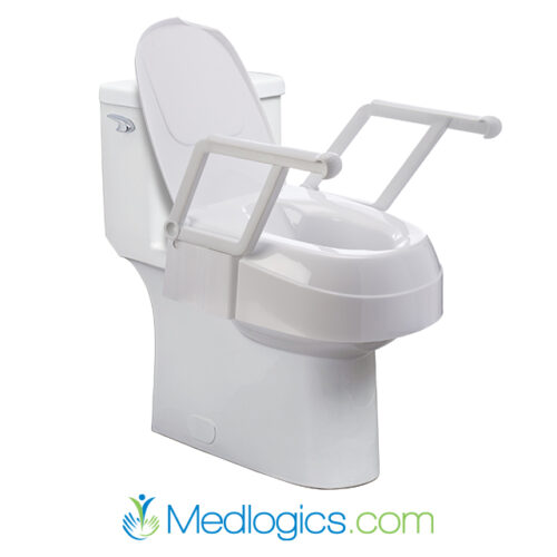 Premium Adjustable Raised Toilet Seat with Arms - Afbeelding 2